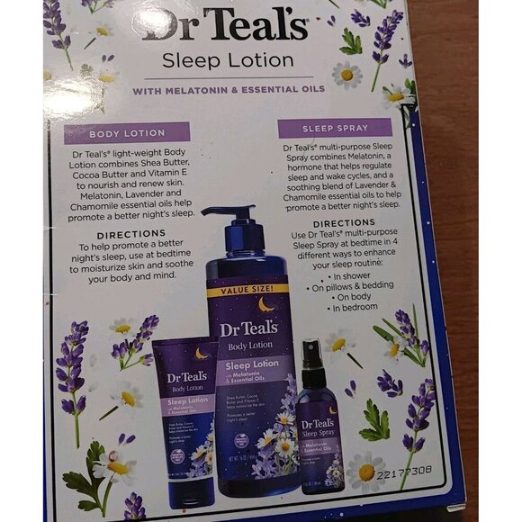 Dr Teals Sleep Lotions with pump/Sleep Spray Kit Brand New Sealed 3 pc gift set‎ - Picture 3 of 4